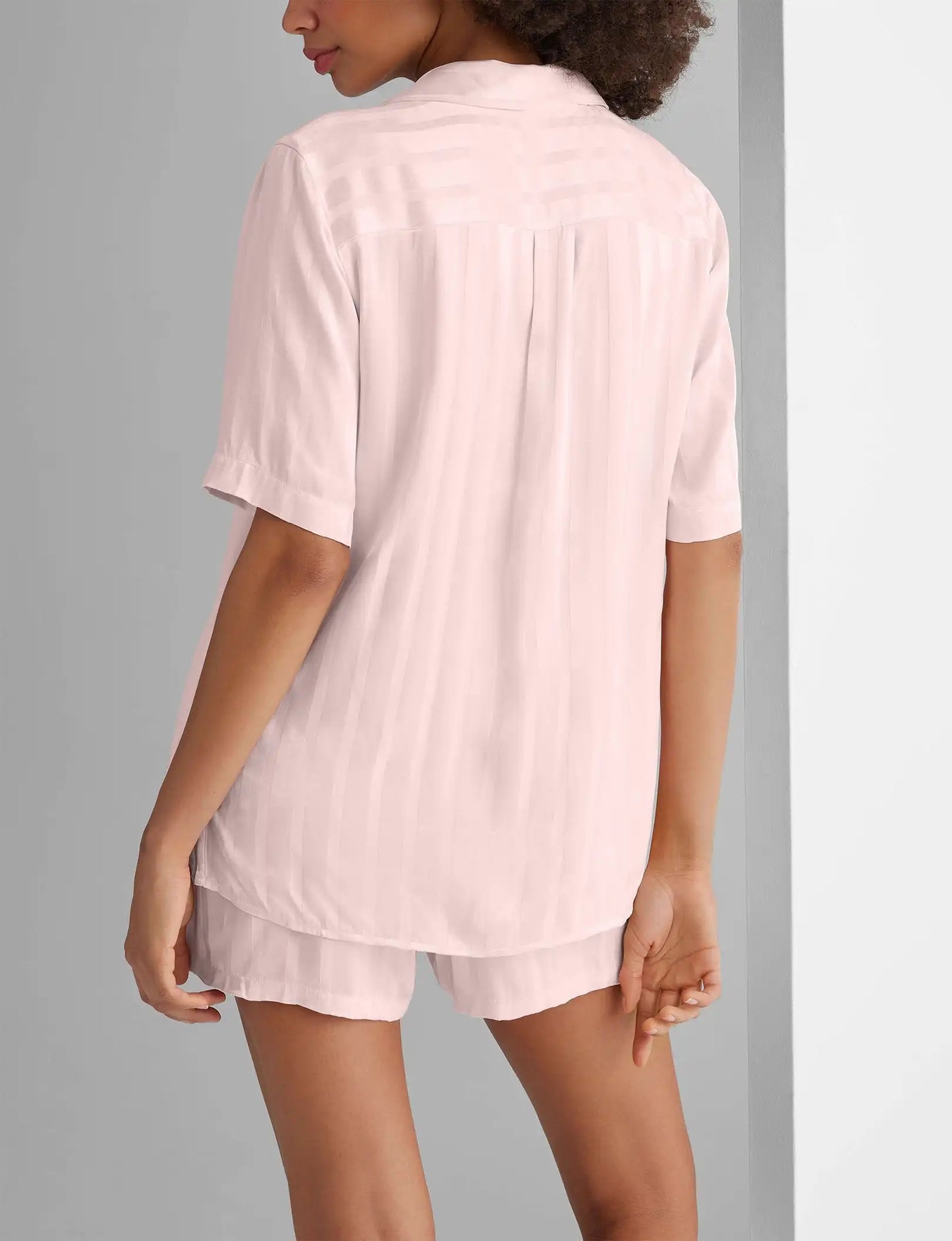 Women's Satin Jacquard Pajama Top & Short Set