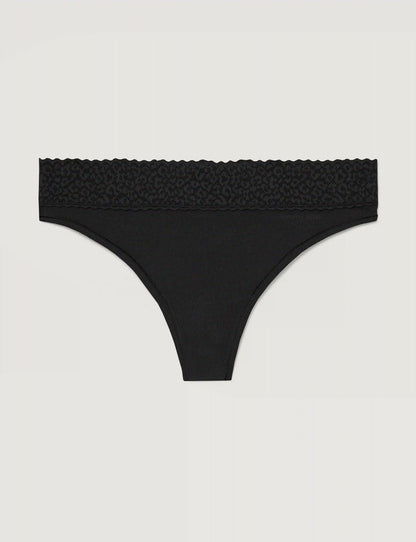 Women's Second Skin Thong, Lace Waist