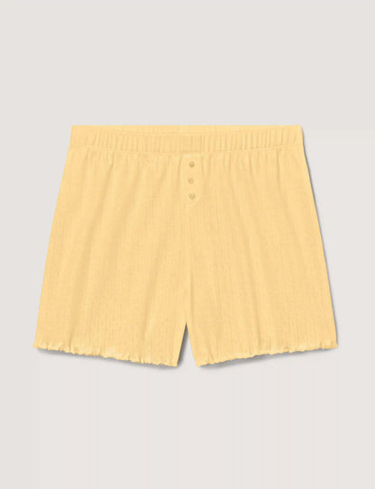 Women's Cotton Pointelle Rib Sleep Short
