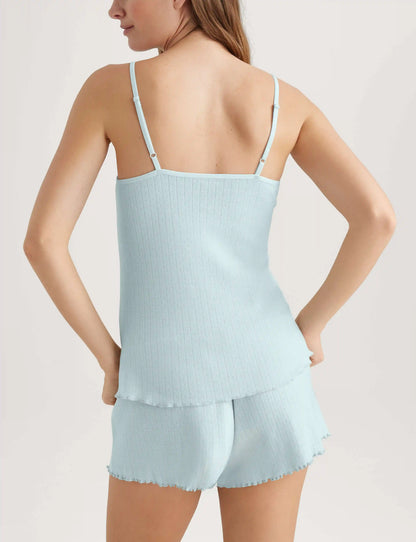 Women's Cotton Pointelle Rib Cami & Short Set