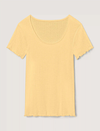 Women's Cotton Pointelle Rib Tee