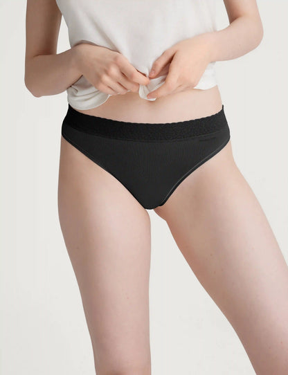 Women's Second Skin Thong, Lace Waist