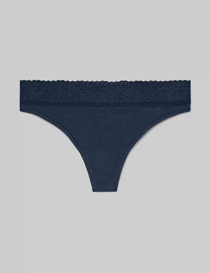 Women's Second Skin Thong, Lace Waist