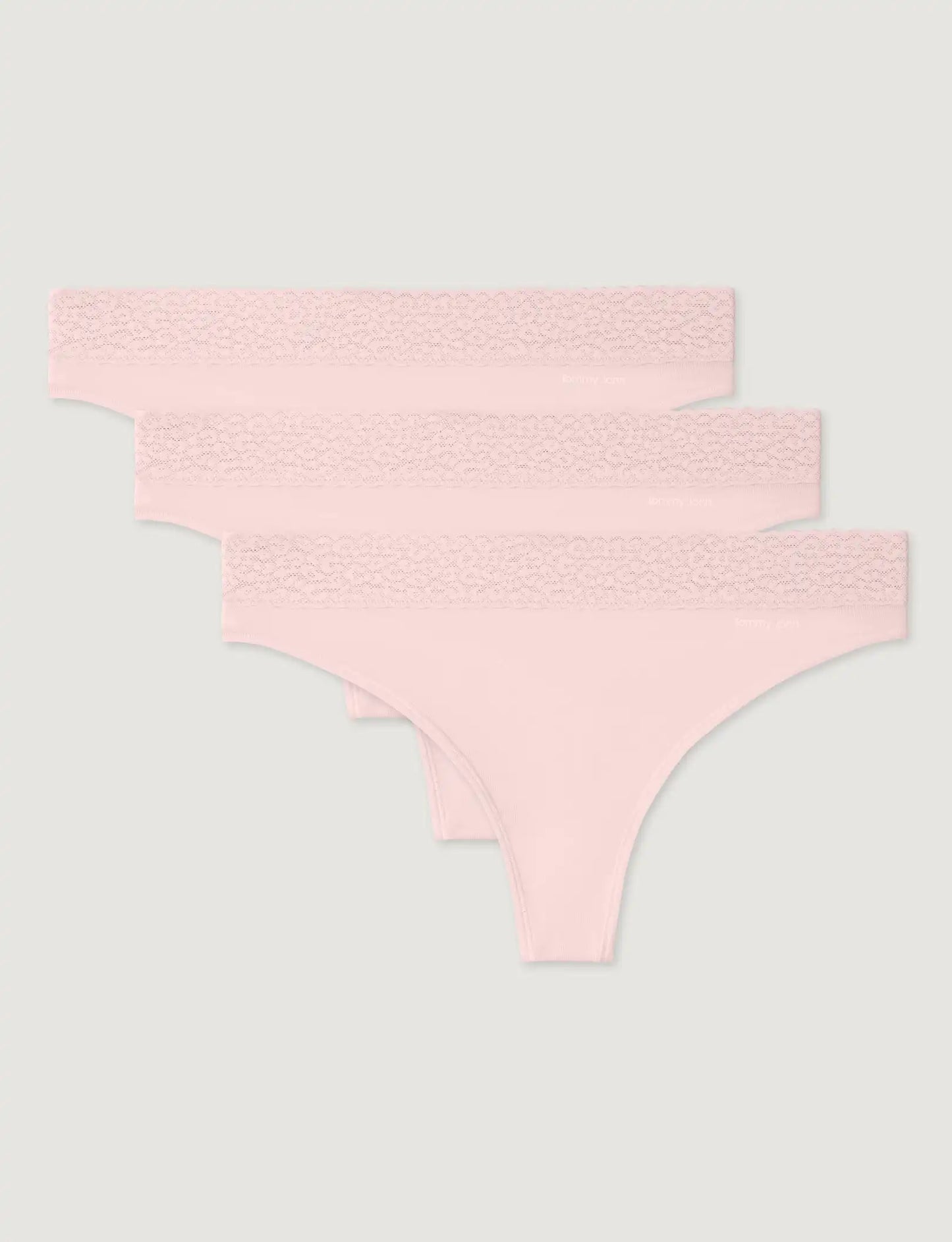Women's Second Skin Thong, Lace Waist (3-Pack)