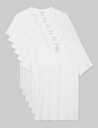 Cool Cotton High V-Neck Modern Fit Undershirt (6-Pack)