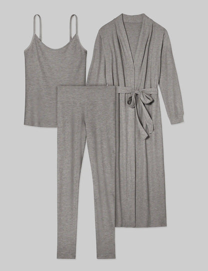 Women's Waffle Lounge Tank, Legging & Robe Set