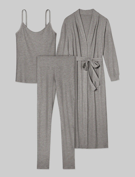Women's Waffle Lounge Tank, Legging & Robe Set
