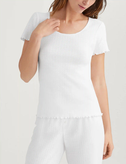 Women's Cotton Pointelle Rib Tee