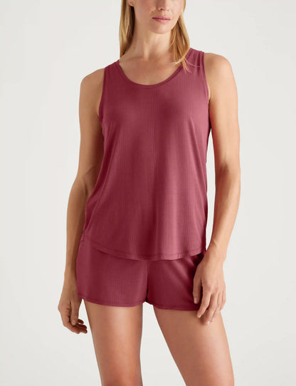 Women's Second Skin Luxe Rib Sleep Tank & Short Set
