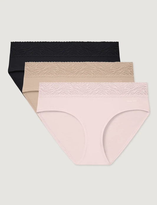 Women's Cool Cotton Brief, Lace Waist (3-Pack)