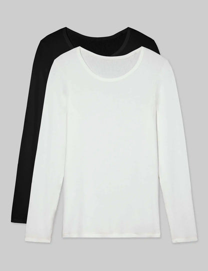 Women's Micro Rib Long Sleeve Tee (2-Pack)