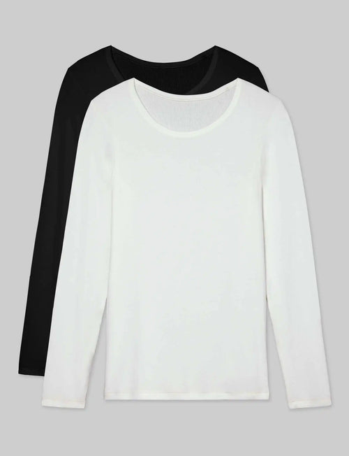 Women's Micro Rib Long Sleeve Tee (2-Pack)