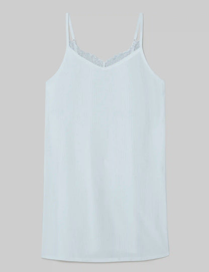Women's Second Skin Luxe Rib Lace Chemise