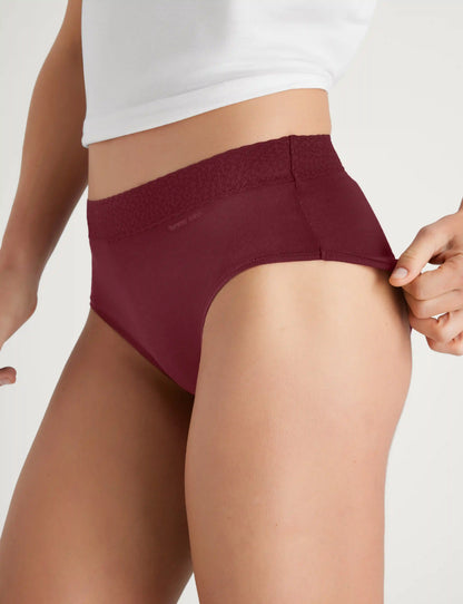 Women's Second Skin High Rise Brief, Lace Waist