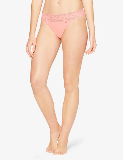 Women's Second Skin Thong, Lace Waist
