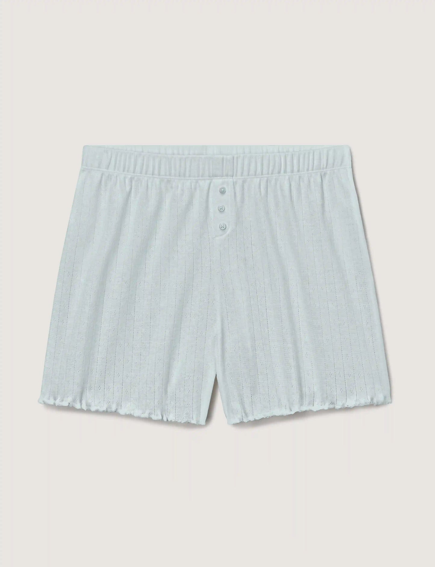 Women's Cotton Pointelle Rib Sleep Short