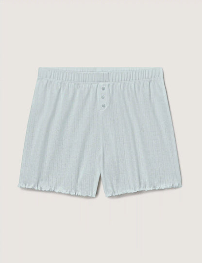 Women's Cotton Pointelle Rib Sleep Short
