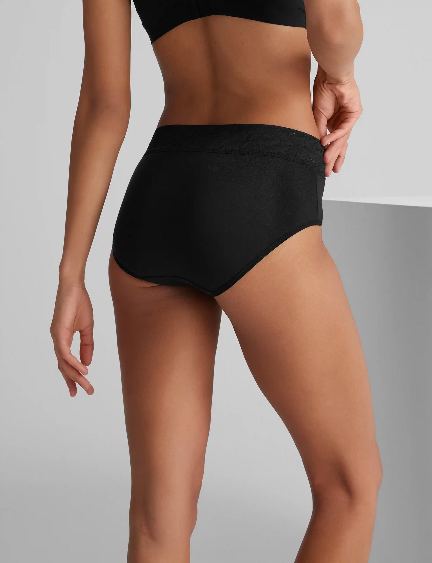 Women's Second Skin High Rise Brief, Lace Waist