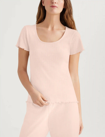 Women's Cotton Pointelle Rib Tee