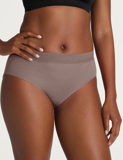 Women's Second Skin High Rise Brief, Lace Waist