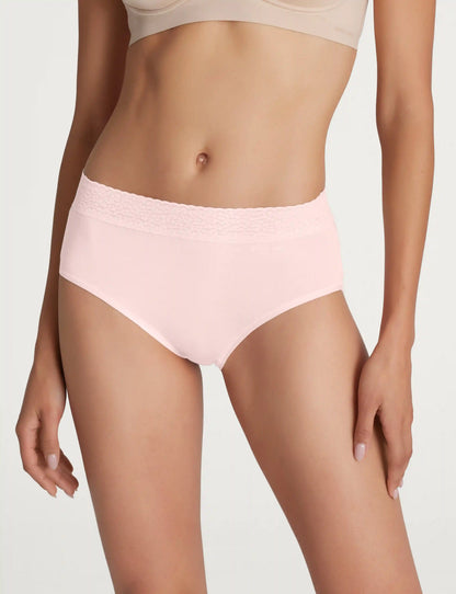 Women's Second Skin High-Rise Brief, Lace Waist (3-Pack)