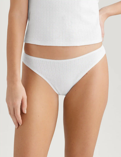 Women's Cotton Pointelle Thong