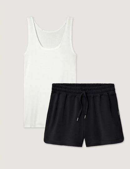 Women's Micro Rib Tank & Luxe Traveler Knit Short Set