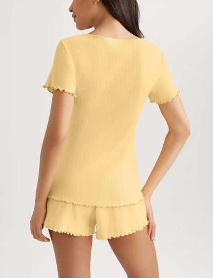Women's Cotton Pointelle Rib Tee