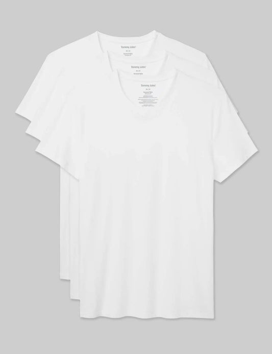 Second Skin High V-Neck Modern Fit Undershirt (3-Pack)