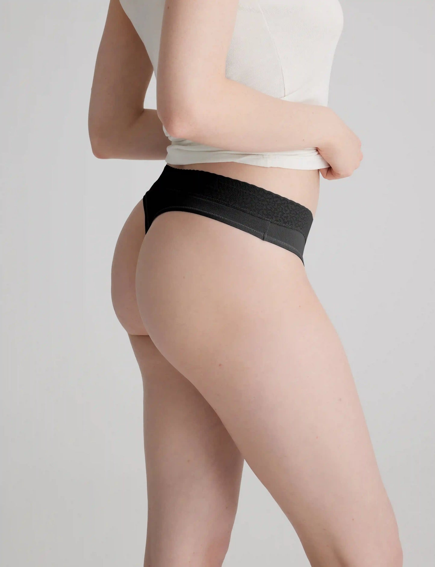 Women's Second Skin Thong, Lace Waist