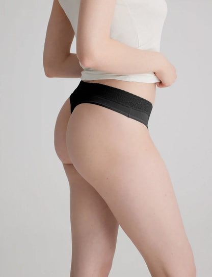 Women's Second Skin Thong, Lace Waist