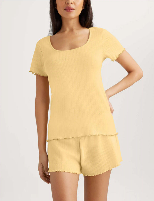 Women's Cotton Pointelle Rib Tee