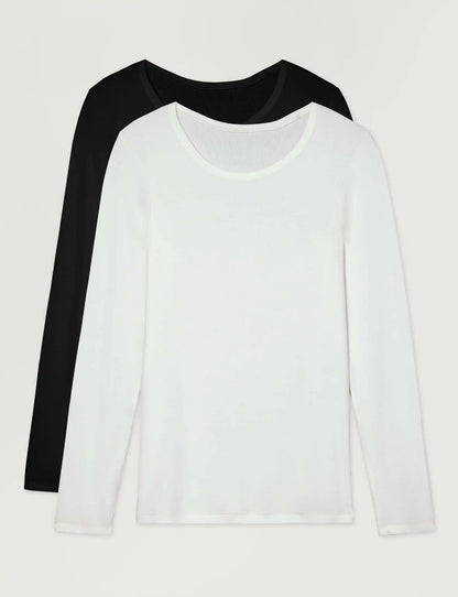 Women's Micro Rib Long Sleeve Tee (2-Pack)