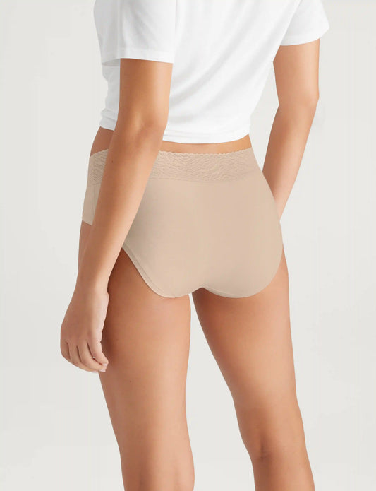 Women's Cool Cotton Brief, Lace Waist