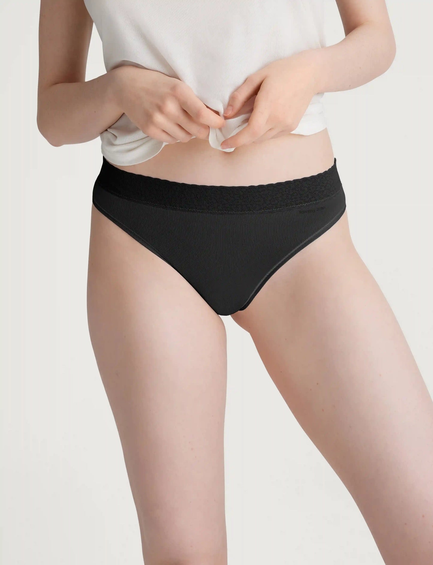 Women's Second Skin Thong, Lace Waist (3-Pack)