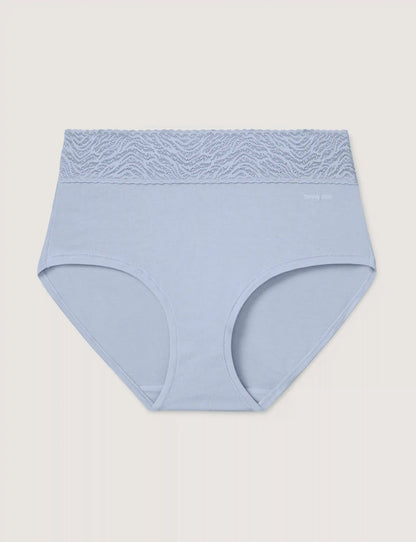 Women's Cool Cotton High Rise Brief, Lace Waist