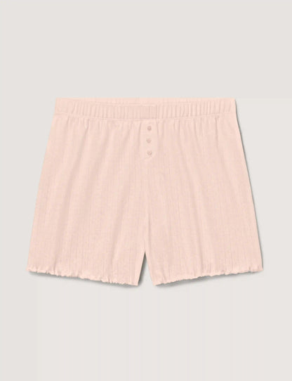 Women's Cotton Pointelle Rib Sleep Short