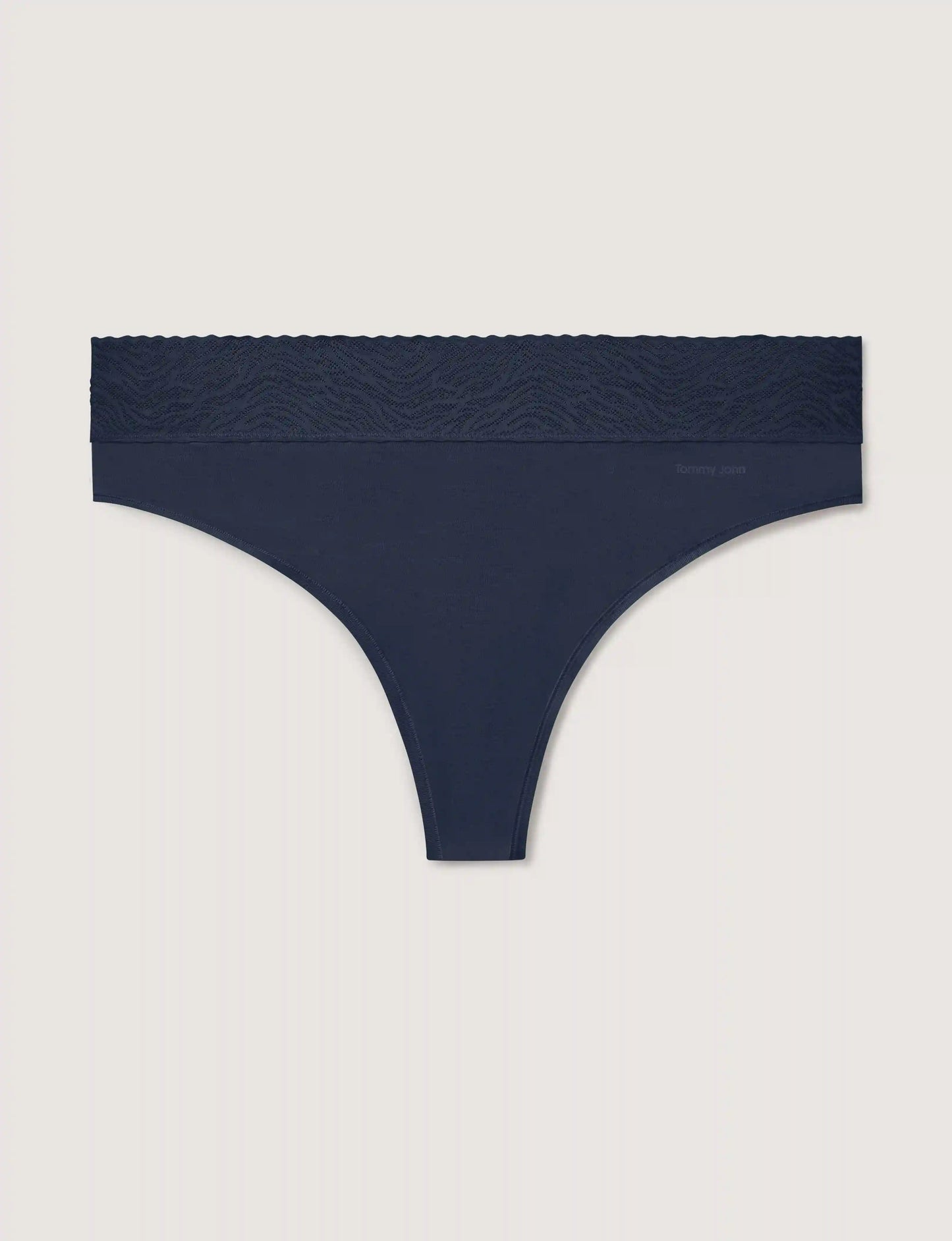 Women's Cool Cotton Thong, Lace Waist