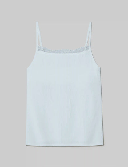 Women's Second Skin Luxe Rib Lace Cami