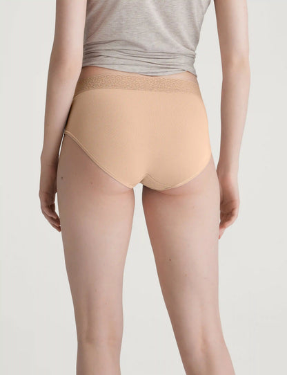 Women's Second Skin High-Rise Brief, Lace Waist (5-Pack)