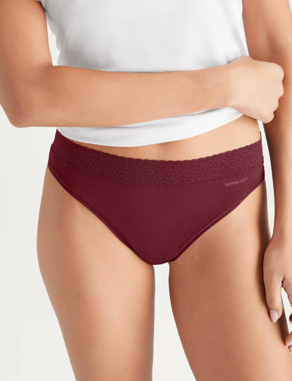 Women's Second Skin Thong, Lace Waist