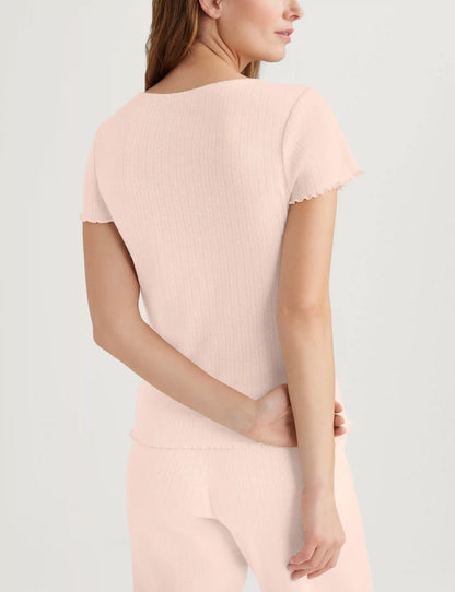 Women's Cotton Pointelle Rib Tee