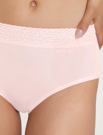 Women's Second Skin High Rise Brief, Lace Waist