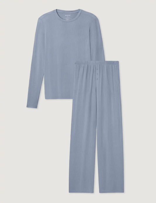 Women's Second Skin Luxe Rib Long Sleeve Crew Neck & Pant Set
