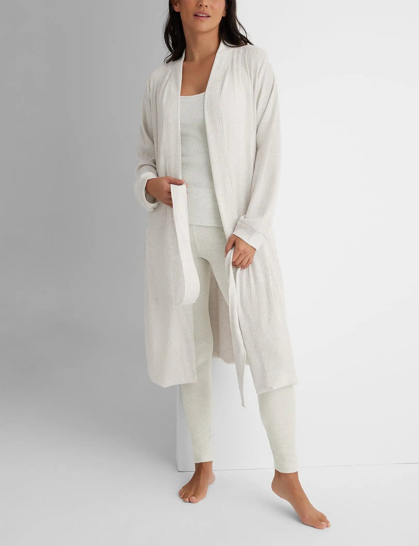 Women's Waffle Lounge Tank, Legging & Robe Set