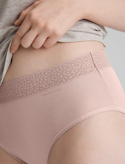 Women's Second Skin High Rise Brief, Lace Waist