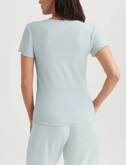 Women's Cotton Pointelle Rib Tee