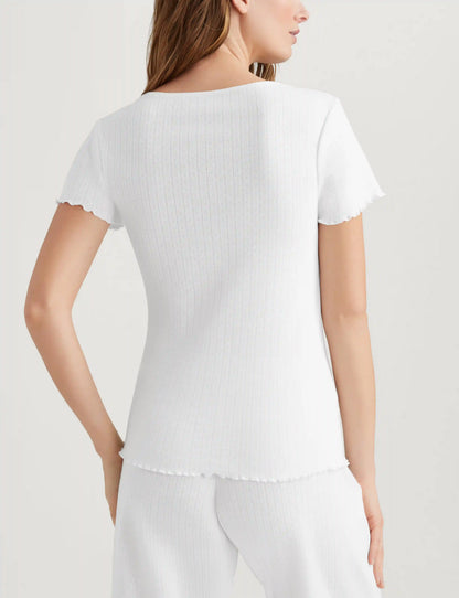 Women's Cotton Pointelle Rib Tee