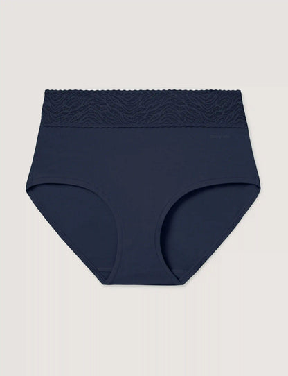 Women's Cool Cotton High Rise Brief, Lace Waist