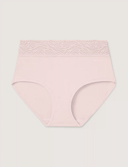 Women's Cool Cotton High Rise Brief, Lace Waist
